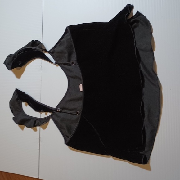 Victoria's Secret Black Velvet Ruffle Spaghetti Strap Cami A22 - Picture 6 of 6